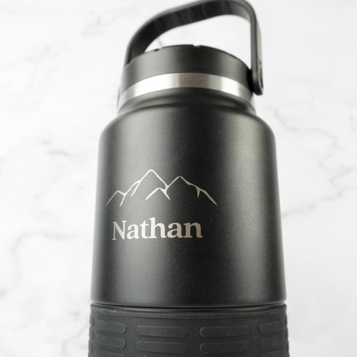 Customised Engraved Name Large Water Bottle With Straw 2L