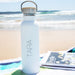 Custom Name Engraved White Stainless Steel Insulated Sport Drink Water Bottle with Wooden Lid Birthday Present