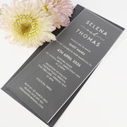 Personalised Laser Cut & Engraved clear acrylic wedding invites