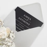 Customised Artwork Engraved Name Bride and Groom Square Black Acrylic Wedding Invitations