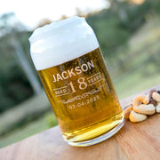 Personalised Engraved The Man The Myth The Legend Birthday Glass Beer can Present