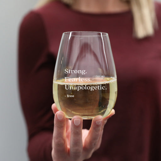Personalised Engraved Name Character Essence 460ml Stemless Wine Glass