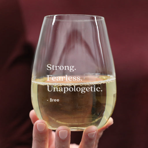 Engraved Character Essence 460ml Stemless Wine Glass