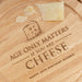 Engraved natural wood cheese board birthday present with custom name and concealed cheese knives
