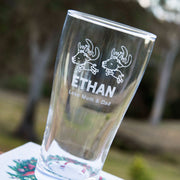 Customised Artwork Engraved Name Christmas Milk Glass For Santa