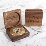 Personalised Father's Day Compass with Engraved Wooden Keepsake Box