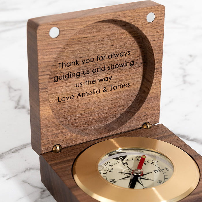 Customised Engraved Wooden Compass Set