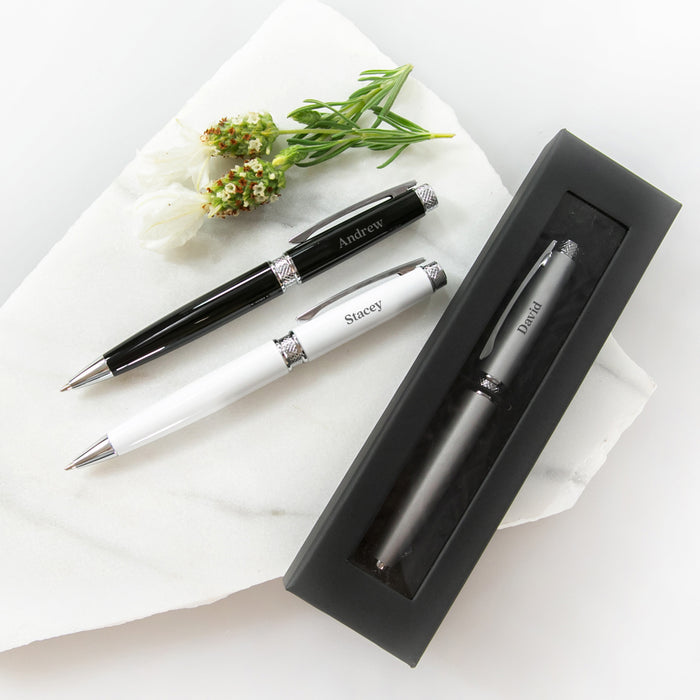 Twist ball pen with sleek design and black gift box – perfect personalised Christmas present