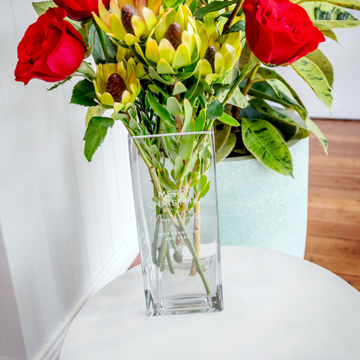 Personalised Engraved Glass Vase Christmas Gift