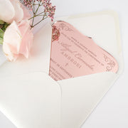 Customised Engraved Royal Style Rose Gold Acrylic Christening Invitations