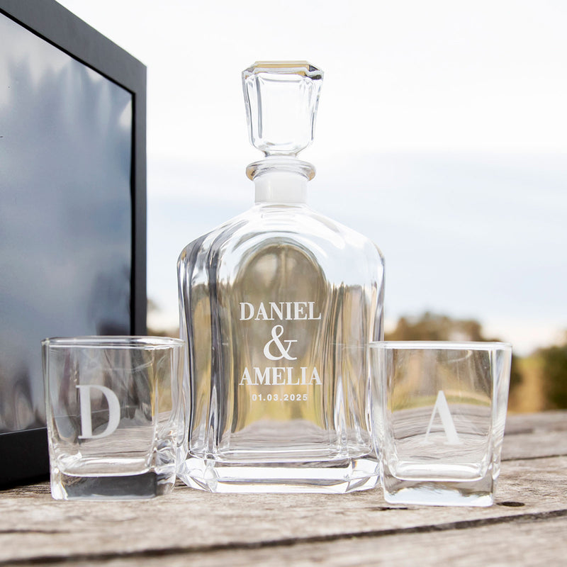 Best Man Wedding Gift Scotch Glasses and Whiskey Decanter
