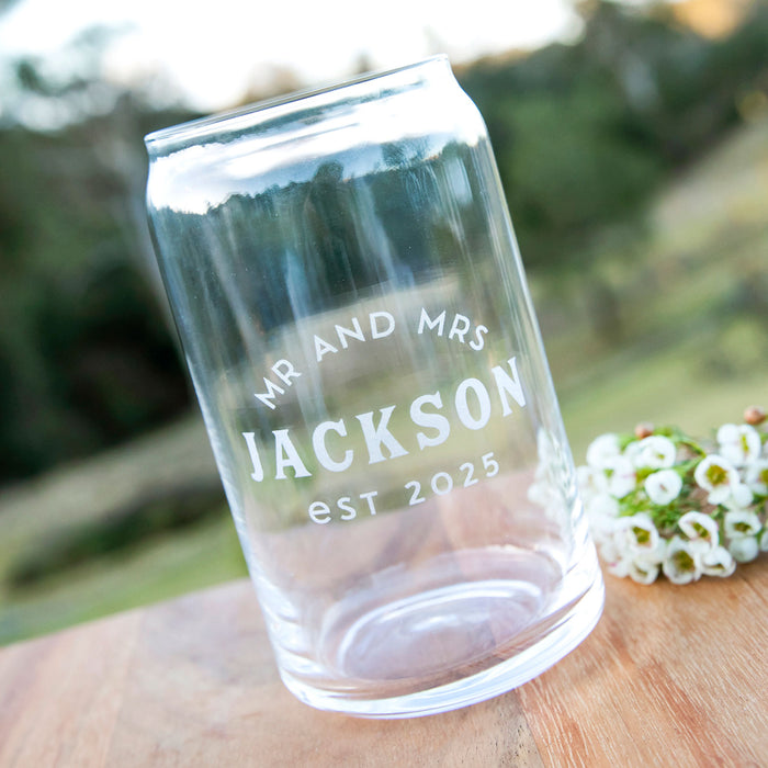 Custom Artwork Engraved Best Man Wedding Glass Beer Can