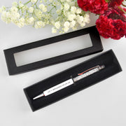 Engraved Crystal White Pen with Velvet Pouch