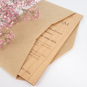 Custom Artwork Engraved Name Christening Wooden Invitation