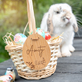 Engraved Wooden Easter Gift Tag