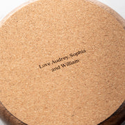 Walnut trinket tray with hidden engraved message, perfect keepsake gift