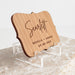 Customised Engraved Royal Style Wooden Wedding Reception Placecards with clear acrylic stand