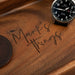 Natural wood tray with custom name engraving – perfect for keys, watches, and bedside use