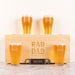 Personalised wooden beer gift set with engraved glasses and custom box for Father's Day