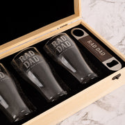 Premium wooden box with personalised beer glasses – thoughtful gift for him