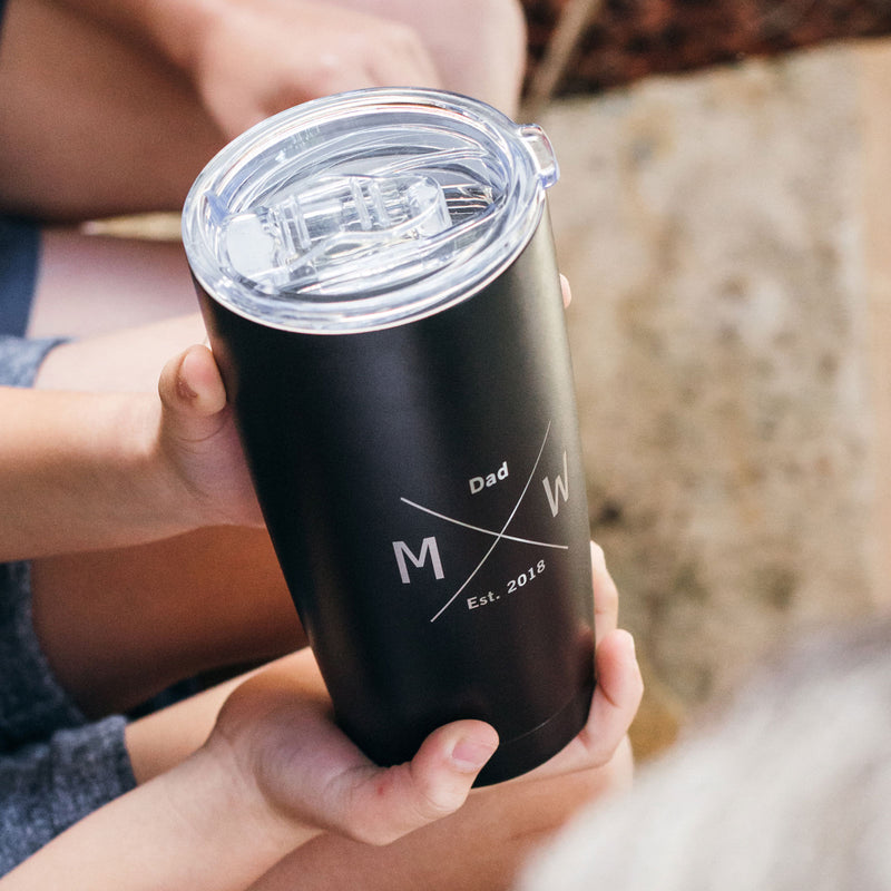 Insulated custom travel mug for Grandpa or Step-Dad, keeps drinks hot or cold