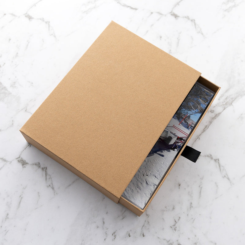 Personalised photo block for Dad presented in a premium sliding gift box.