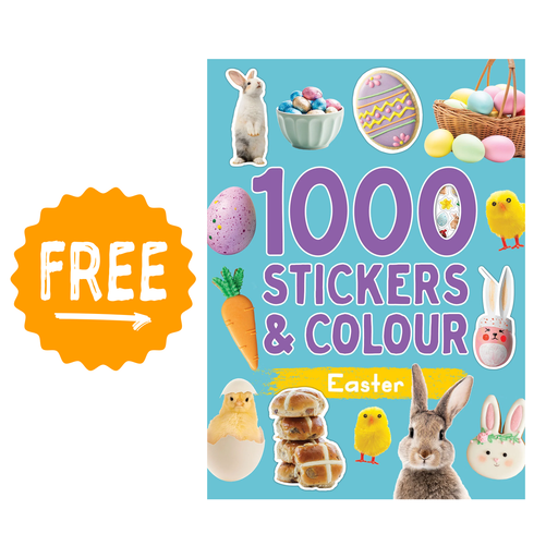 For a limited time, every basket comes with a FREE Easter sticker book, making it an extra special gift for your little one!