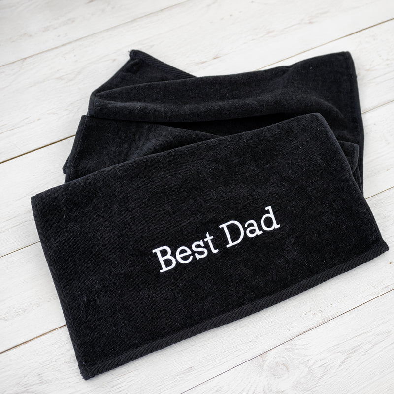 FREE GIFT - Best Dad Black Sports Towel
