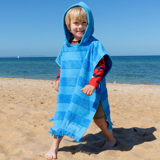 Personalised Hooded Beach Towel for Kids with Custom Name Embroidery