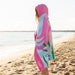 Custom Artwork Embroidered Name Girls Mermaid Beach Towel Hooded