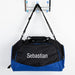Blue personalised duffle bag with embroidered name – ideal for sporty kids at Christmas