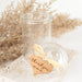 French tip glass wedding reception favour jars with engraved custom designed wooden heart shape gift tags