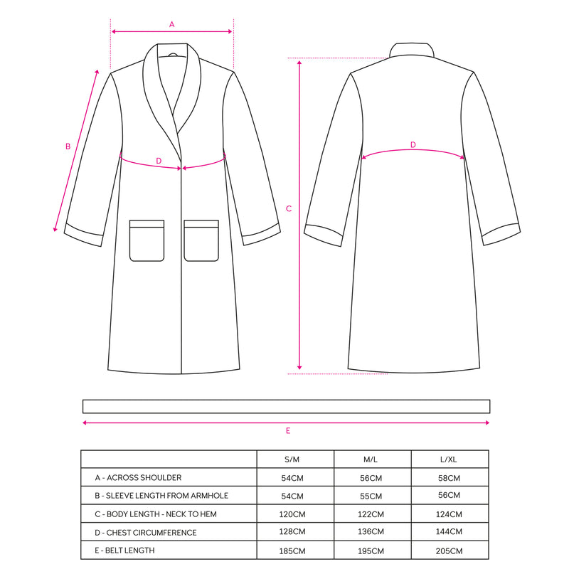 Bathrobe Measurements