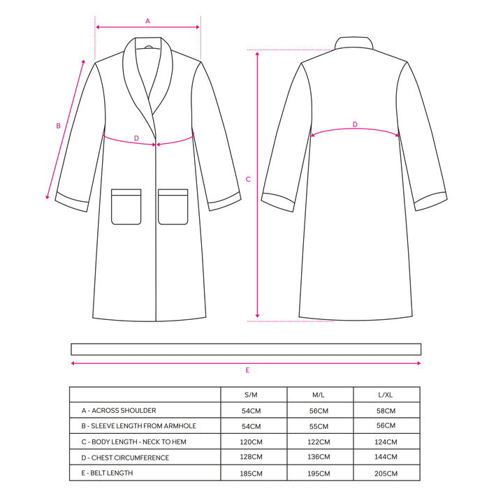 Bathrobe Measurements