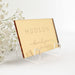 Custom Artwork Engraved Names Mirror Gold Acrylic Place Card With Clear Stand 