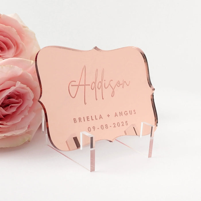 Engraved Acrylic Wedding Place Cards