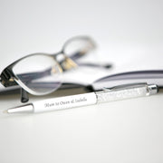 Custom Designed Engraved Mother's Day White & Black Crystal Pen with Gift Box Present