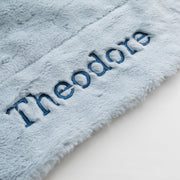 Custom Embroidered Name Light Weight Blue Blanket Baby Boy