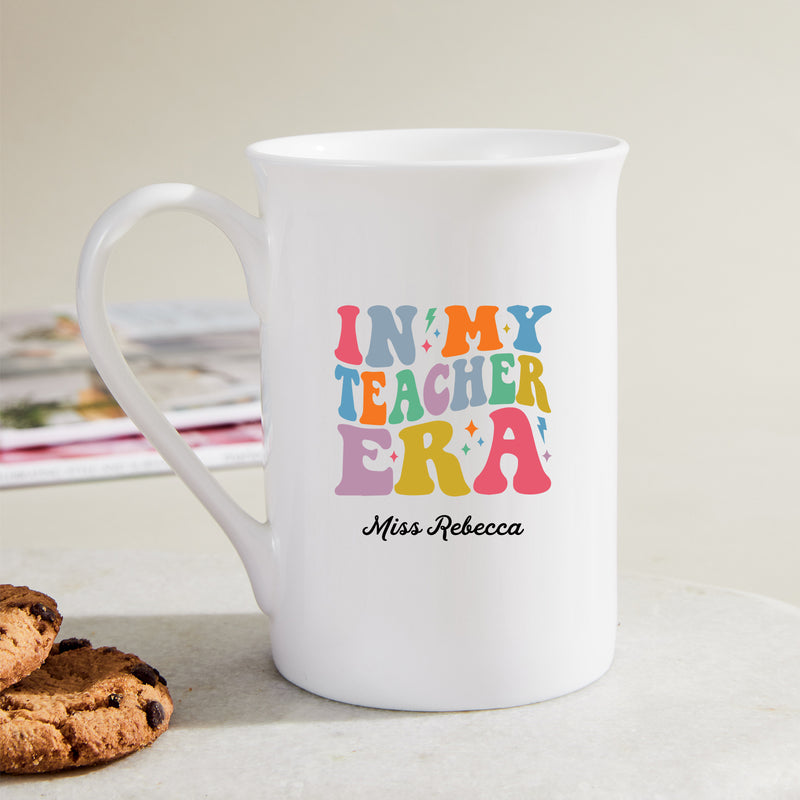 Fun teacher gift mug printed both sides with In My Teacher Era design