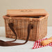 Personalised picnic basket cooler with engraved wooden lid gift idea.