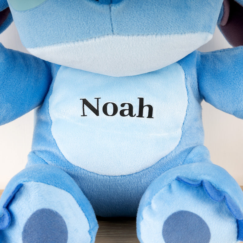 Disney Stitch soft toy personalised with name on belly