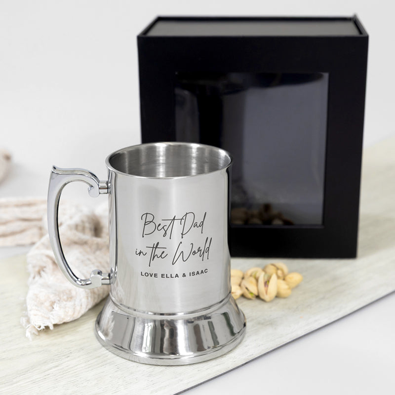 Personalised metal beer mug for Dad, Grandad, or Uncle with 450ml capacity