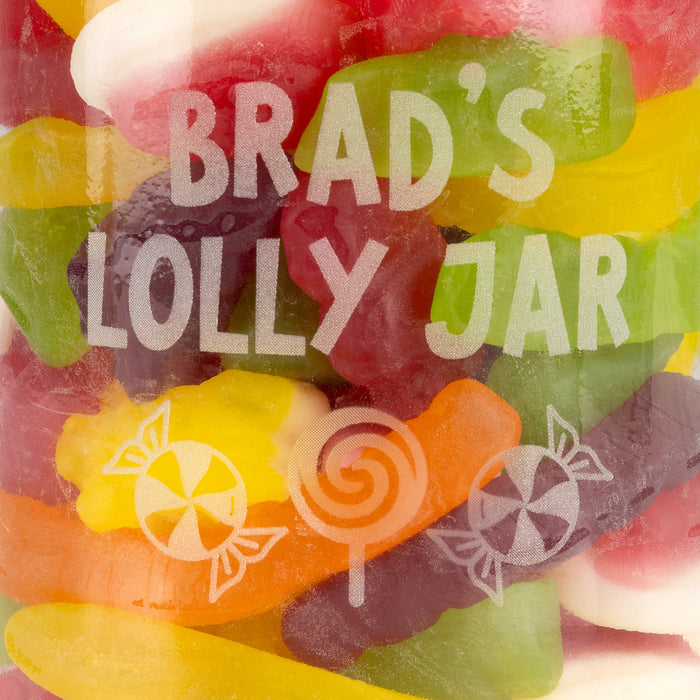 Engraved 650ml Glass Lolly Jar