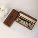 Personalised walnut reading glasses case with velvet lining