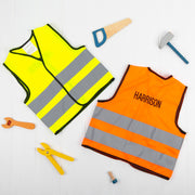 Fluoro personalised kids vest with embroidered name on back