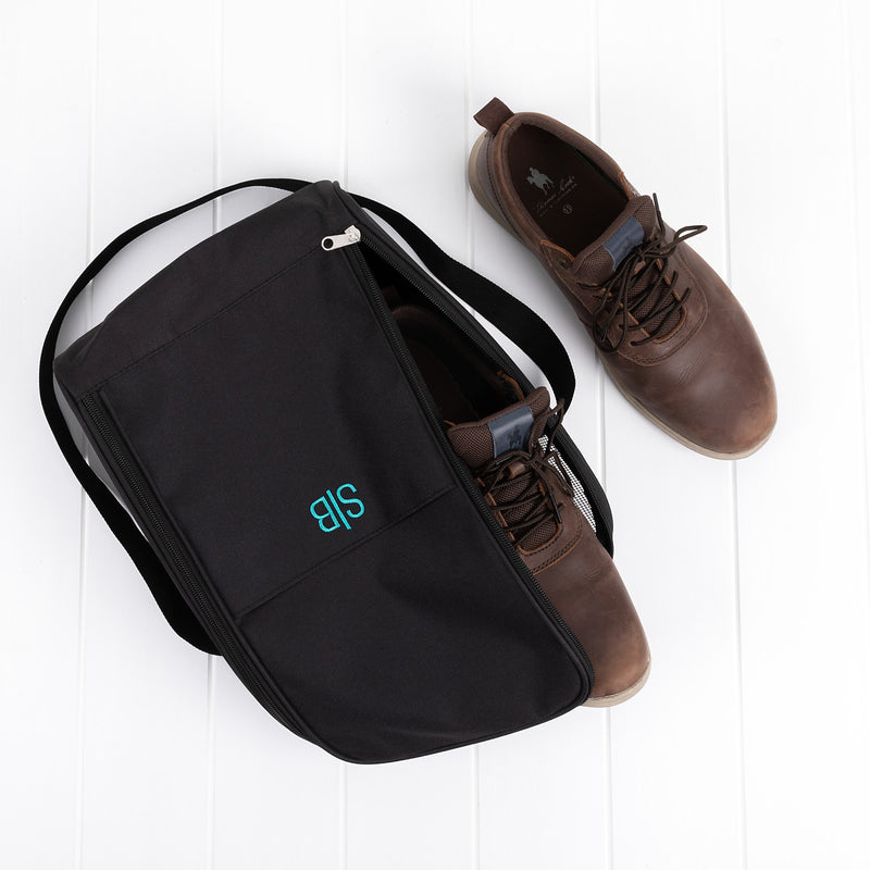 Gym and sport shoe bag with breathable mesh sides and personal monogram