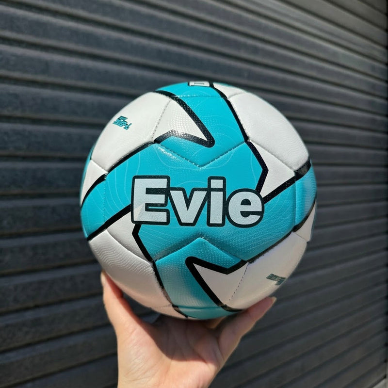 Blue Deploy soccer ball personalised with first name in black