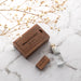 Custom engraved USB and box set in walnut wood finish