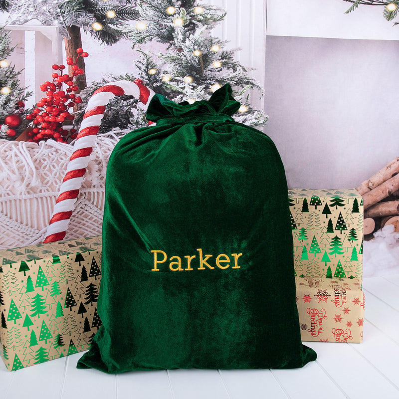 Personalised Velour Velvet Santa Sack