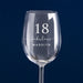 Custom engraved 360ml wine glass – the perfect personalised gift for an 18th birthday celebration